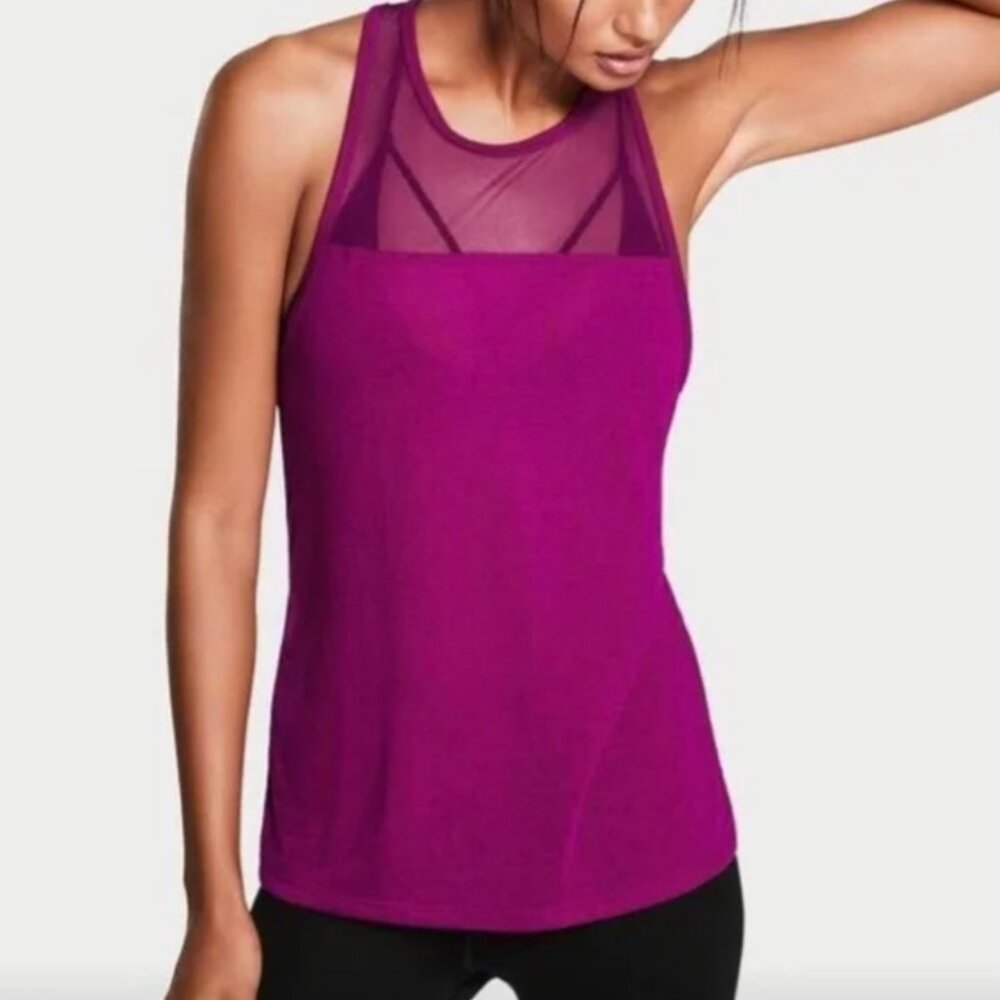 VICTORIA SPORT Racerback Athletic Mesh Tank Magenta Size SP EUC